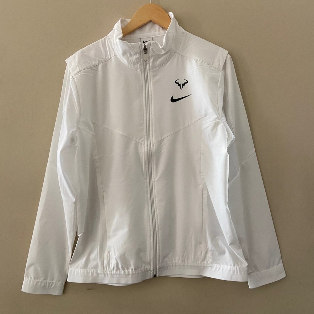 Nike Court Rafa Nadal Dri-FIT Tennis Jacket White DD8537-100 Men Size L NEW